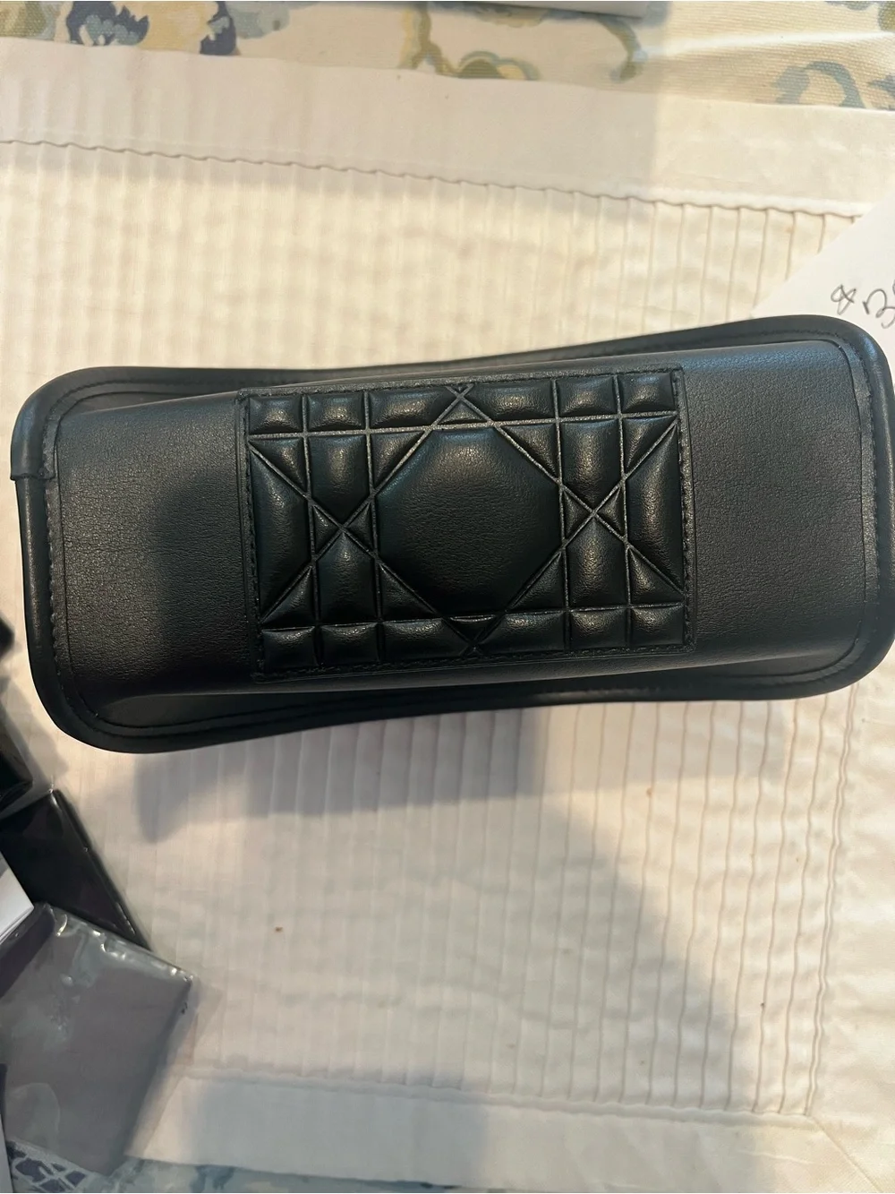 NWT Dior Black Quilted Leather Belt Bag and smaller case with Blue Sunglasses